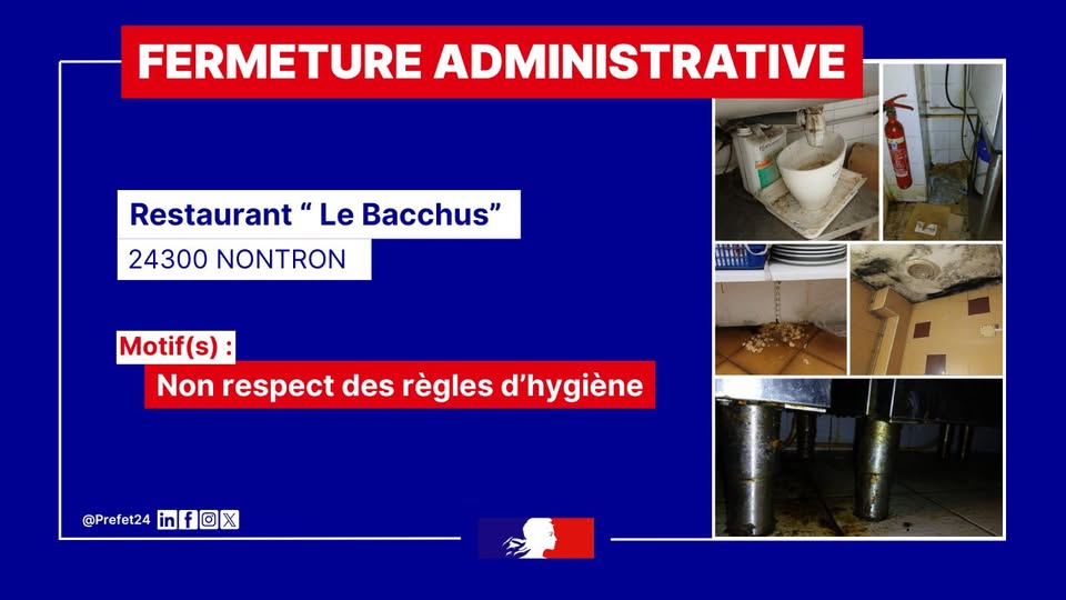 Fermeture administrative pour manque d’hygiène